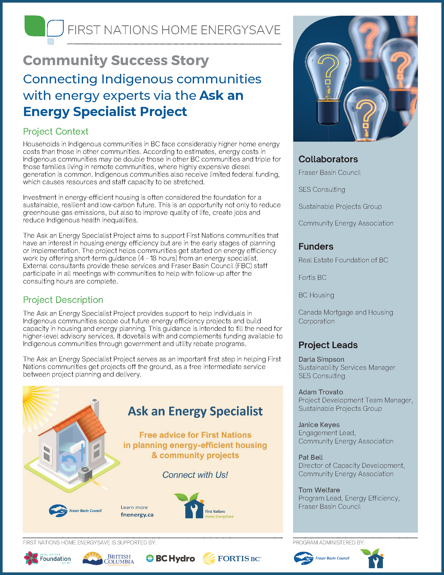 Ask an Energy Specialist