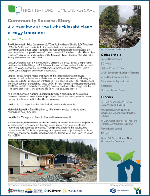 Uchucklesaht's transition to clean energy